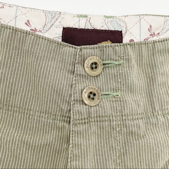 Horny Toad Women's Green Khaki Pinstripe Outdoor Casual Hiking Shorts Size 8 - Picture 4 of 9